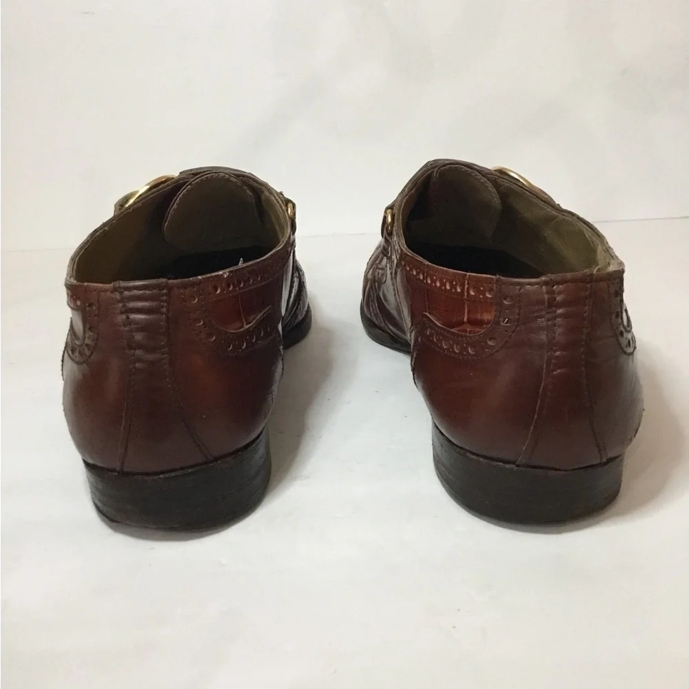 R Martegani Men’s Brown Alligator Leather Monkstrap  Shoes Size 10.5 - Picture 3 of 10